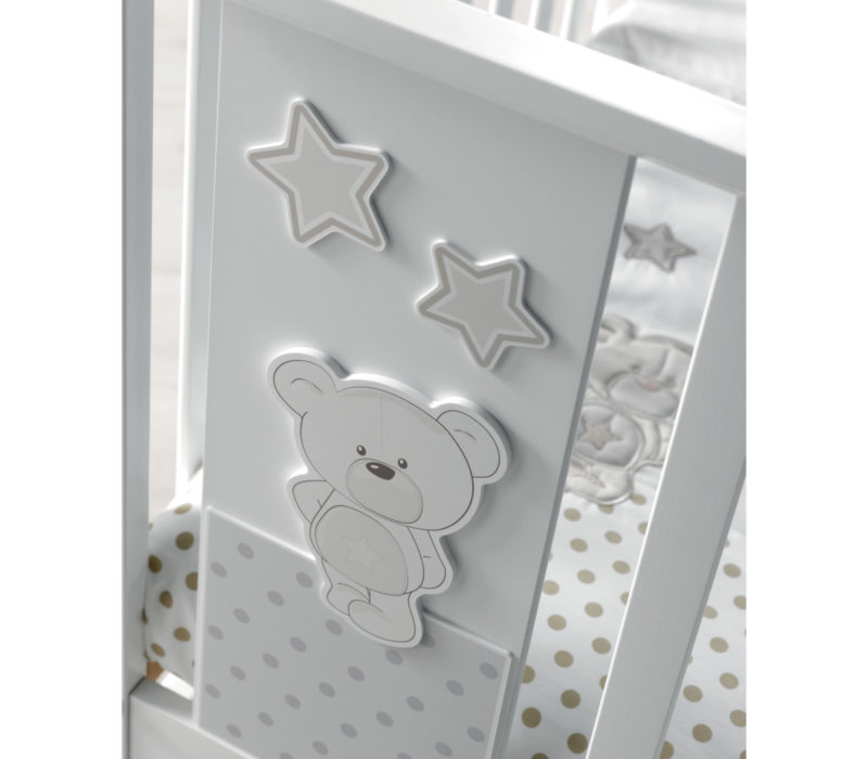 Azzurra Design lettino Contact Art bianco, dettaglio pannello su pediera