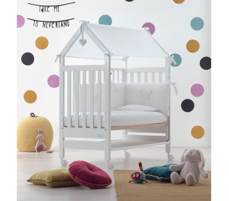 Azzurra Design lettino Contact Domus bianco con sponda in posizione bassa